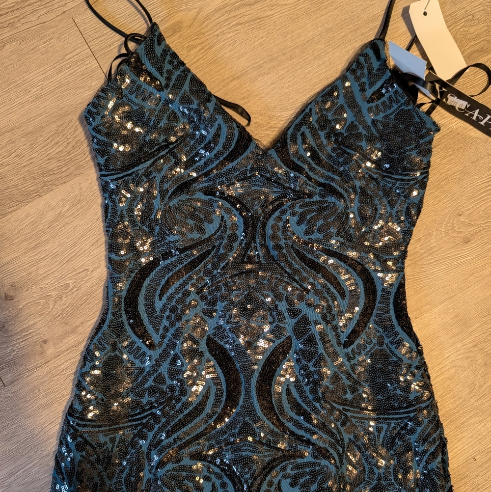 Sequin Embellished Dress with Straps, Size 4, NWT